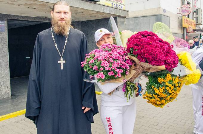 У Запоріжжі зустріли православних спортсменів, котрі прибули з Чемпіонату Світу