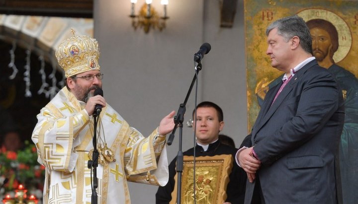 Петро Порошенко та глава УГКЦ в Зарваниці