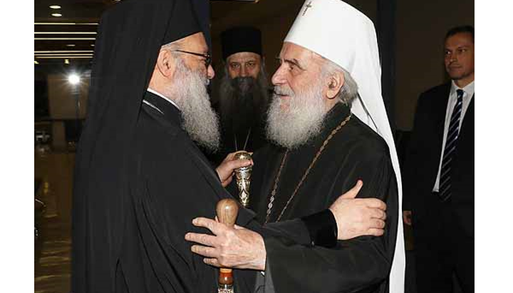 Patriarch John X of Antioch and Patriarch Irinej of Serbia