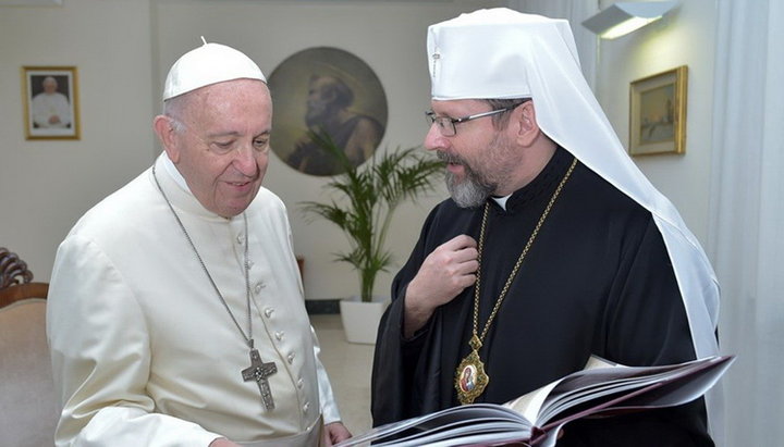 Pope Francis and head of the UGCC Sviatoslav Shevchuk