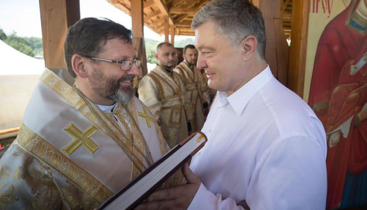 Петро Порошенко разом із главою УГКЦ Святославом Шевчуком. Фото: facebook.com/UkrainianCatholicUniversity