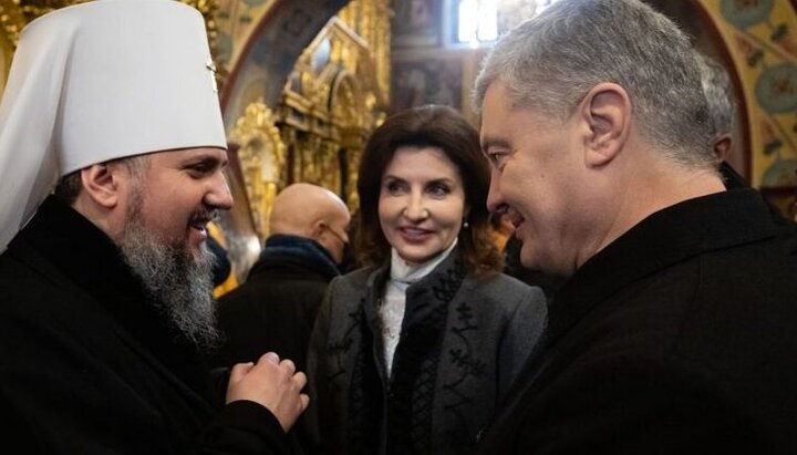 Epifaniy Dumenko, Marina Poroshenko, Petro Poroshenko. Photo: prm.ua