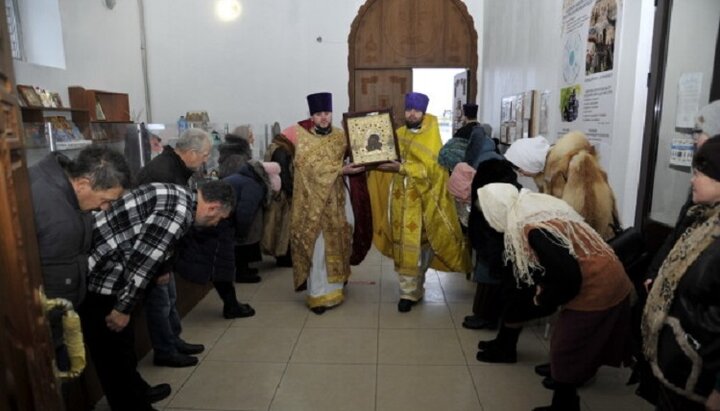 Прибуття чудотворної ікони в собор УПЦ в Подольську Одеської області. Фото: baltaeparhia.org.ua