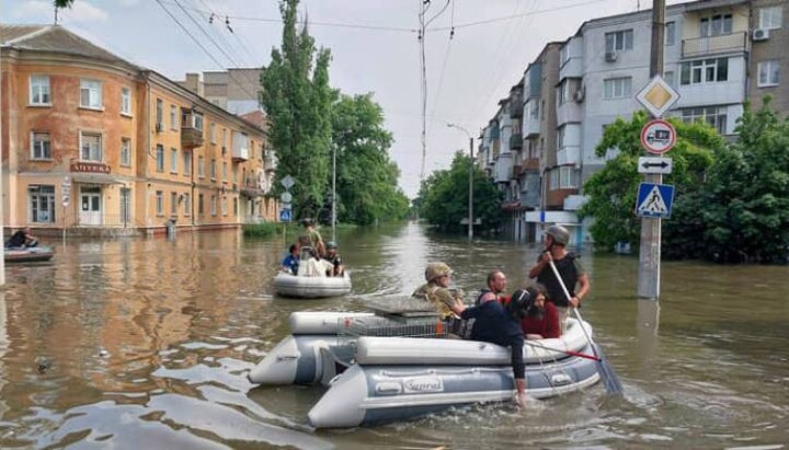 Наводнение в Херсоне после разрушения Каховской ГЭС. Фото: pravda.com.ua