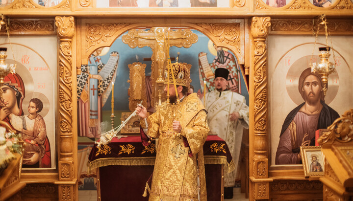 Первая Божественная литургия в храме УПЦ в г. Вормс. Фото: страница Хмельницкой епархии УПЦ в Facebook