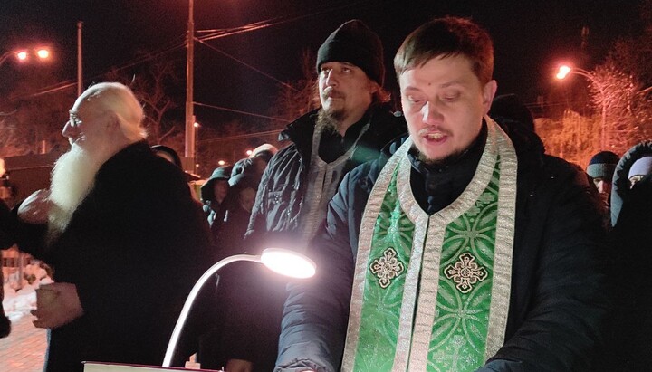 A prayer service at the Church of St Sergius of Radonezh. Photo: Telegram channel “KozakTV1”