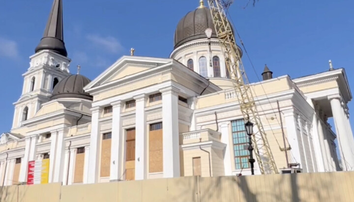 Спасо-Преображенский собор УПЦ в Одессе. Фото: скриншот видео t.me/odeparh