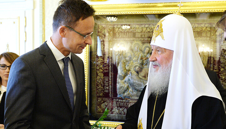 Péter Szijjártó and Patriarch Kirill. Photo: DECR MP