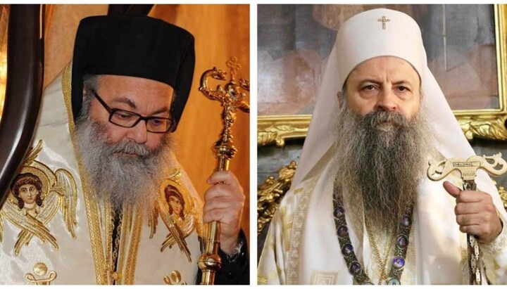 Patriarch John of Antioch and Patriarch Porfirije of Serbia. Photo: spc.rs