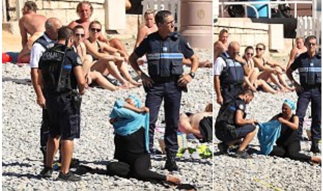 Prohibition to wear burkini: French police make Muslim females get undressed at beaches фото 1